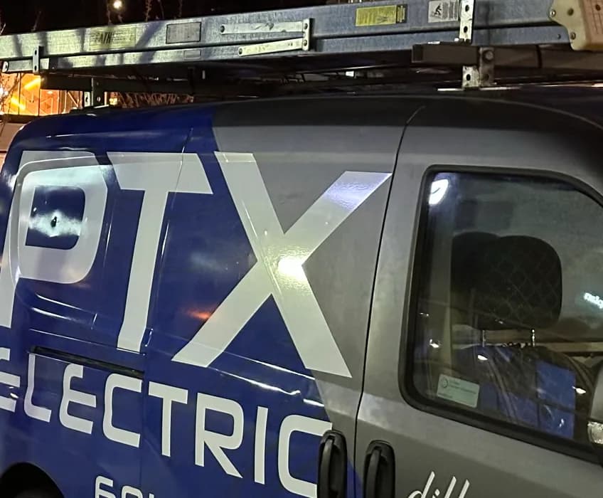PTX Electric service vehicle attending an after-hours call