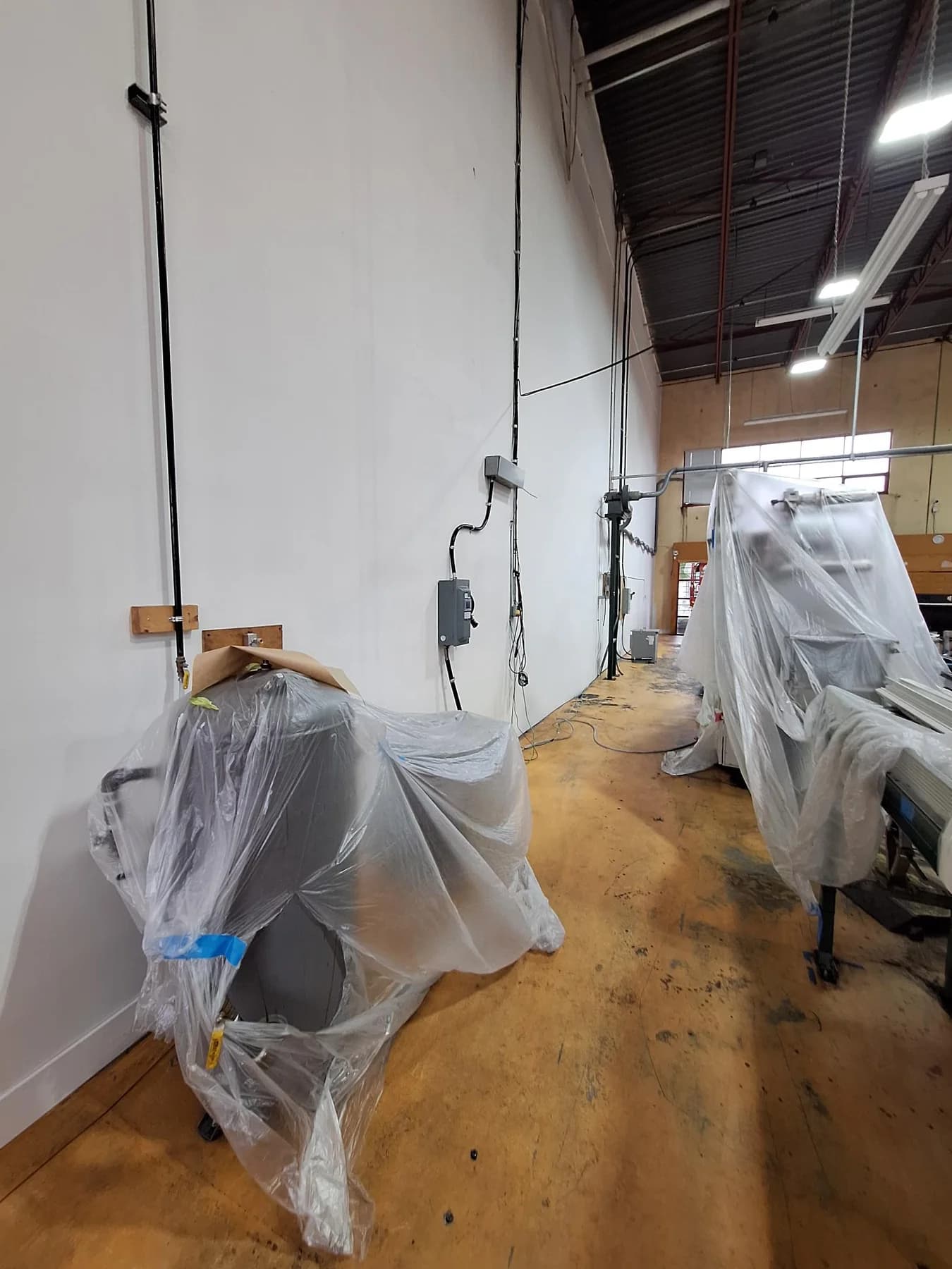 Completed fire-damage electrical rebuild area in Delta