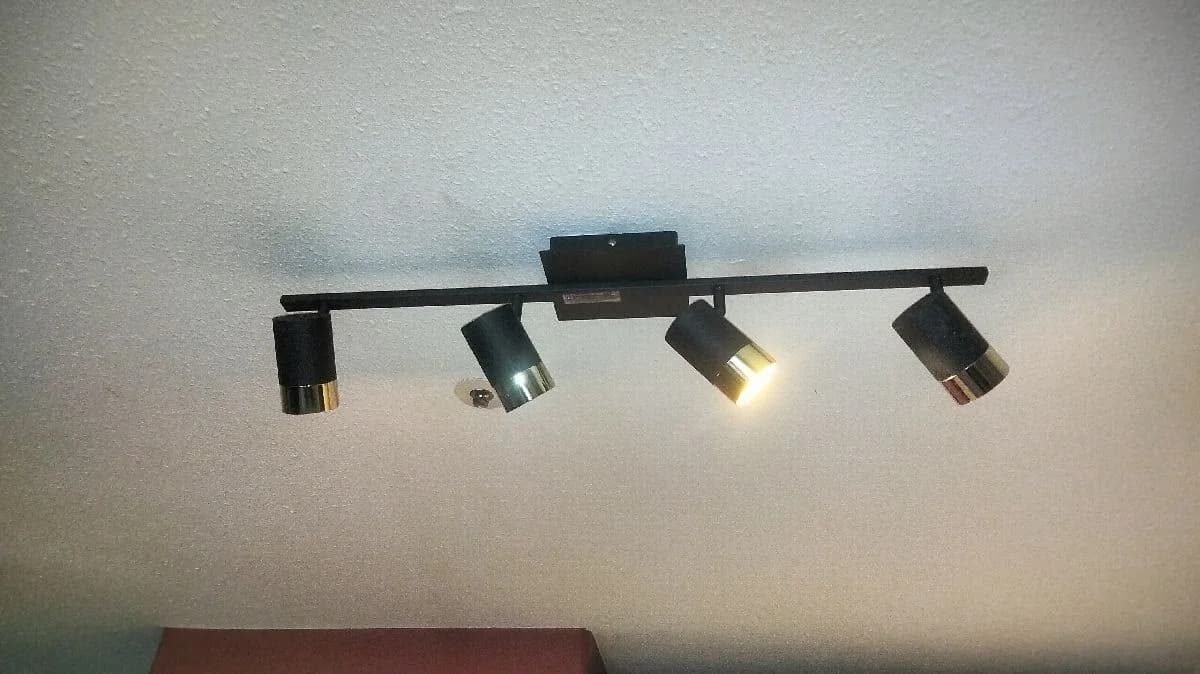 Completed four-light dining room fixture installed by PTX in Vancouver
